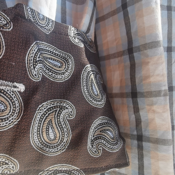 Bristol & Bull Brown, Light Blue, Tan and White Checkered Mens Shirt Size L - Picture 4 of 8